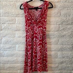 INC Red and white ruffle dress